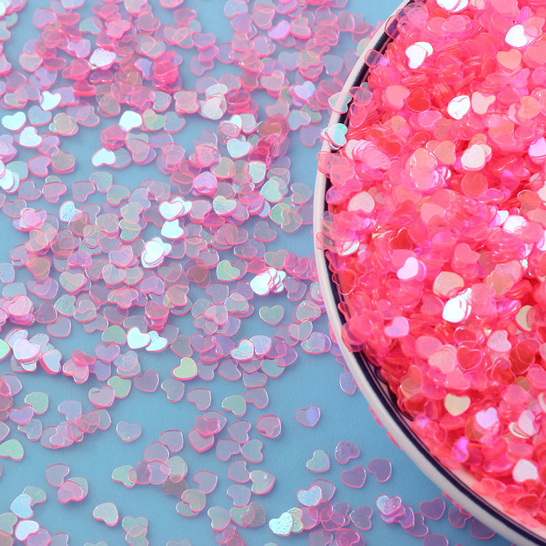 Iridescent Heart-Shaped Sequin Garment Accessories 500g Bulk Pack