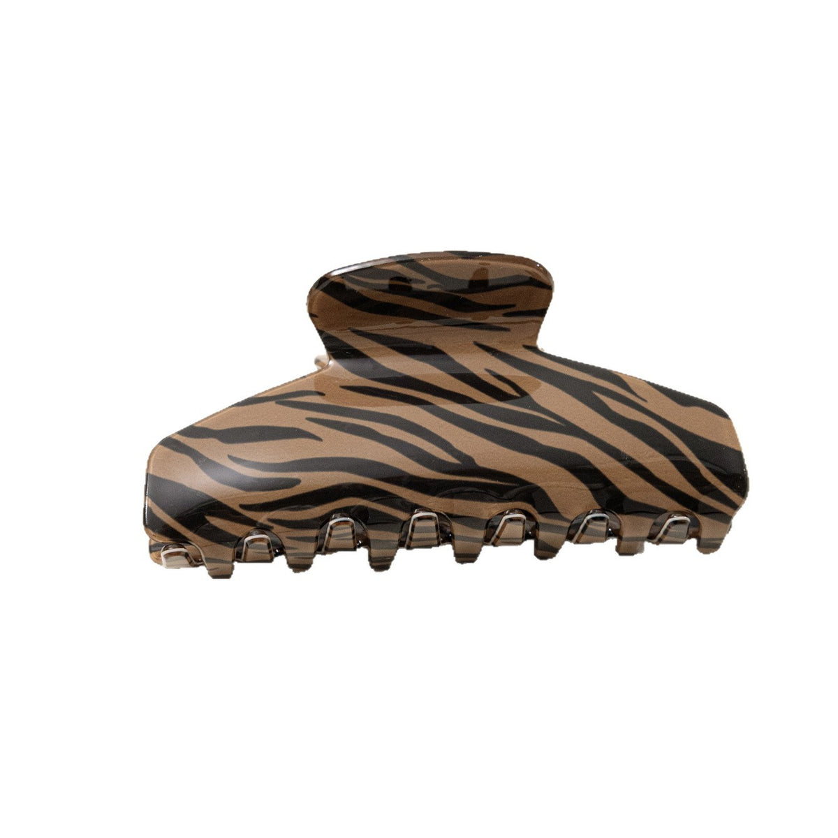 Zebra Stripe Hair Grip - Coffee