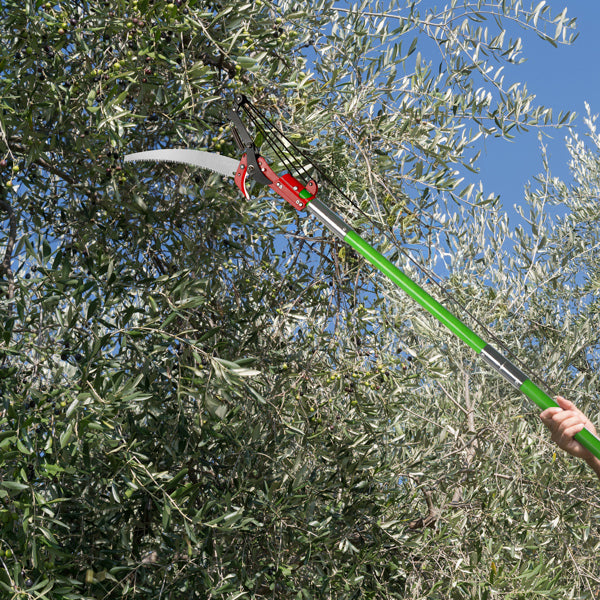24ft Manual Pole Saw for Tree Trimming - Extendable Garden Pruner Set
