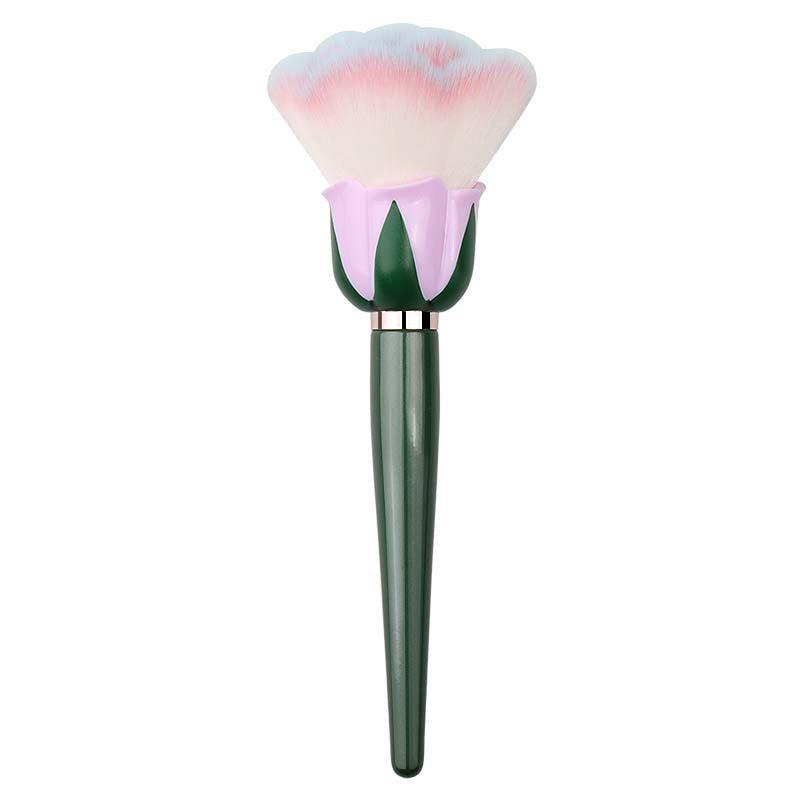 Oversized Wooden Makeup Brush with Green Handle - Dust & Powder Applicator