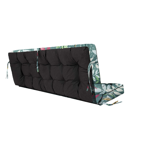 Outdoor Swing Cushions 55 Inch Waterproof 4 Inch Thick Replacement Seat with Backrest Ties