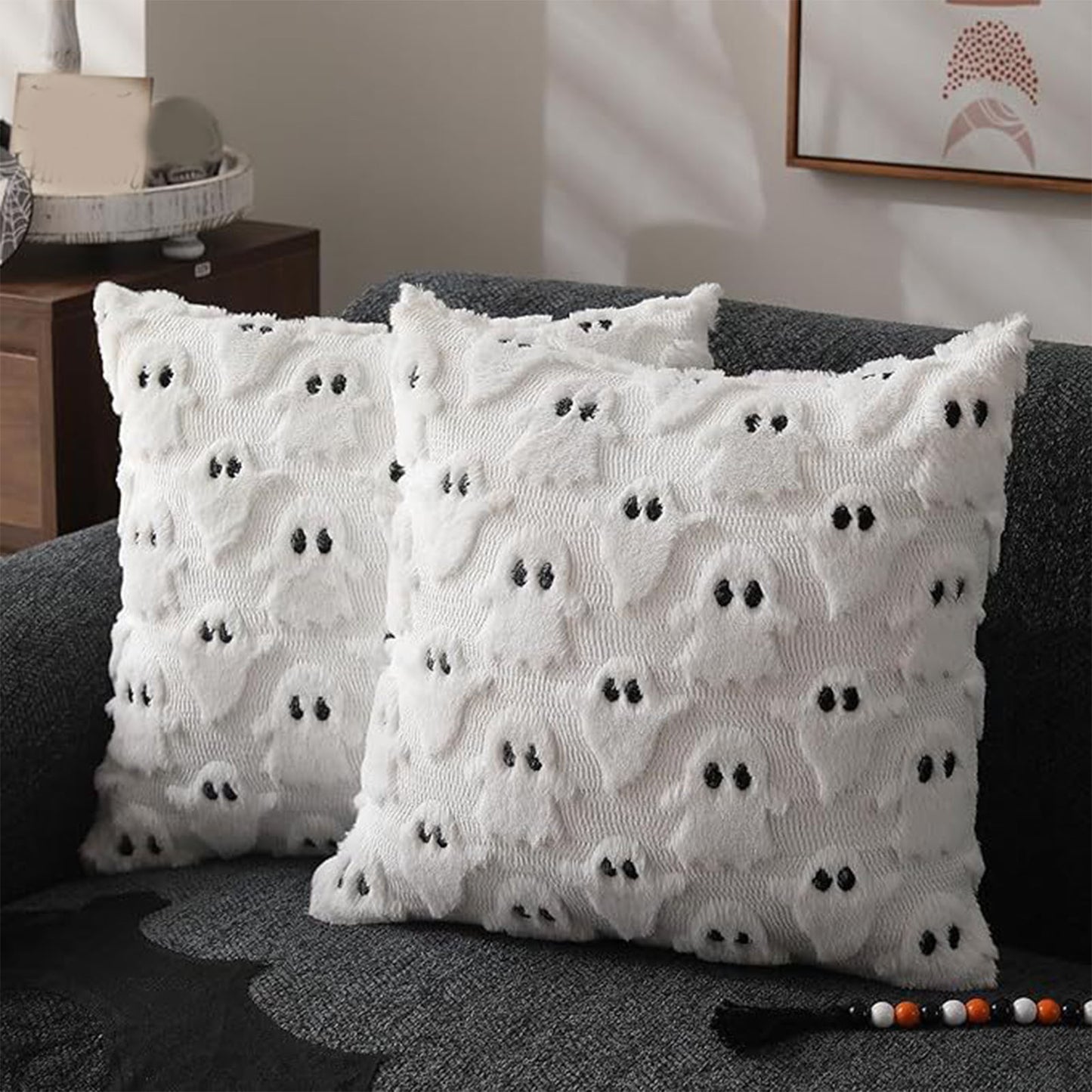 Ghost Pillow Covers - Soft Plush Decorative Throw Pillows (2PCS)