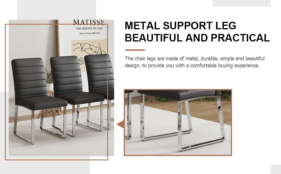 6-Pack - Heavy-duty Chairs Set 2.1 Thick Cushion, Iron Frame, Perfect