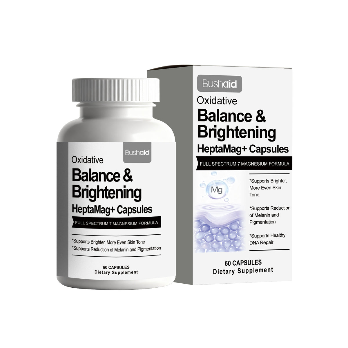 White Magnesium Capsules - 60 Count | Magnesium Glycinate & Orotate Supplement