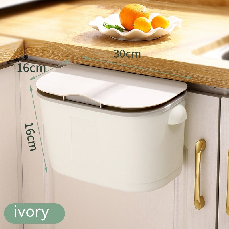 Wall-Mounted Trash Can for Bathroom and Kitchen - 7L Plastic Storage Bin