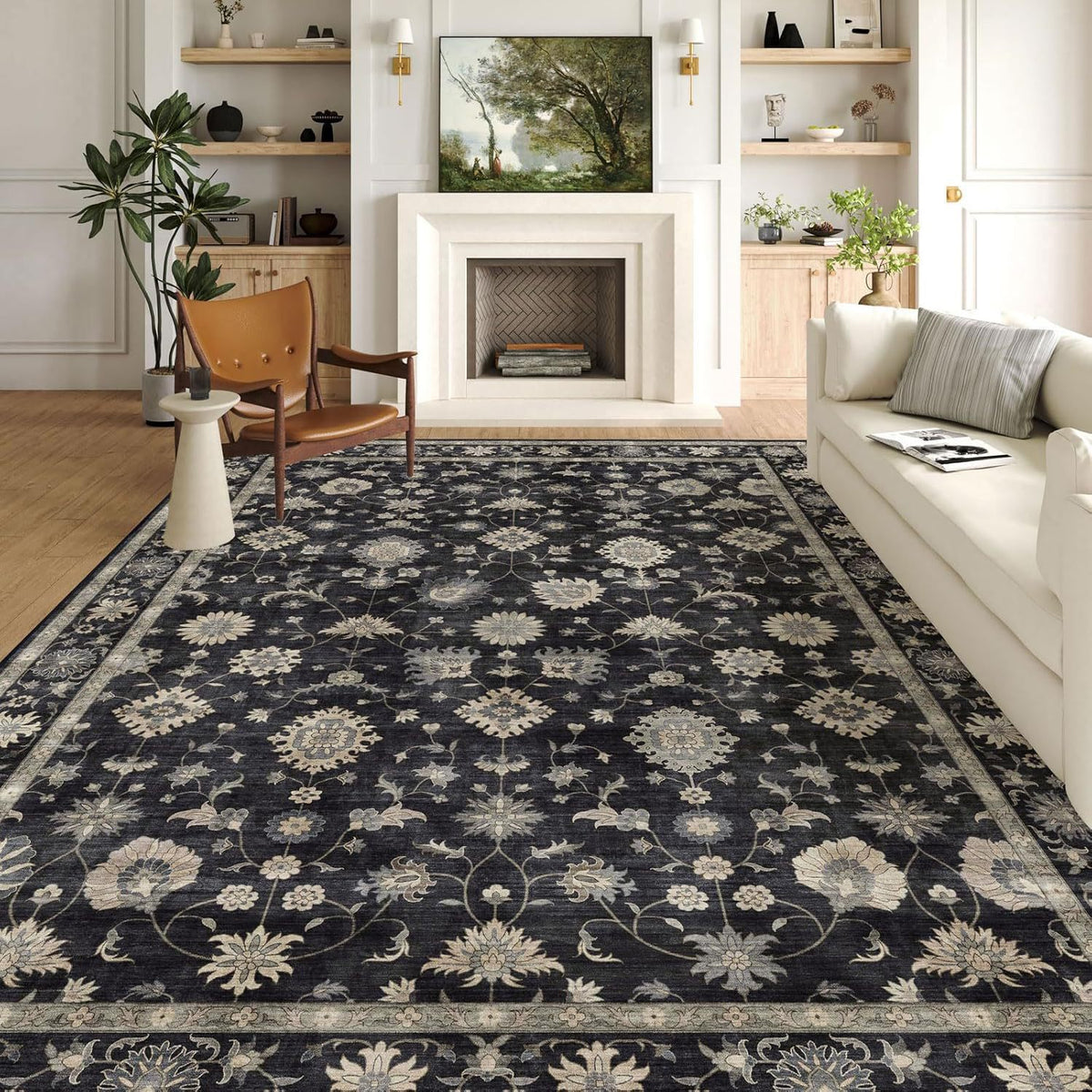 Vintage Persian Style Carpet Sofa Cover Non-Slip Velvet Bedside Blanket