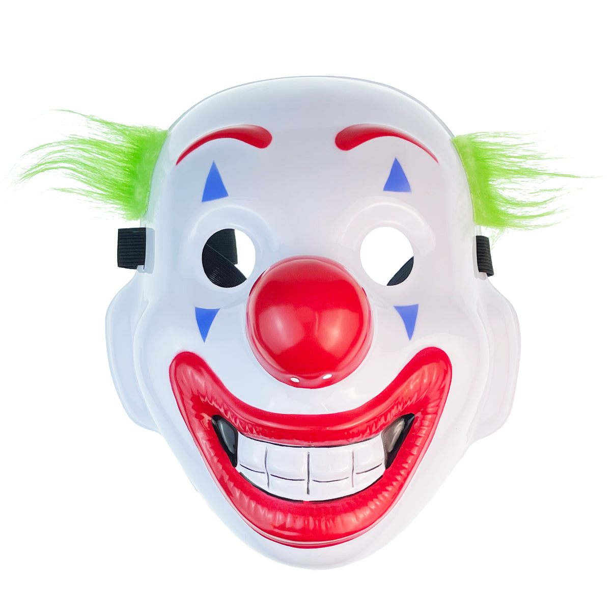 Unisex Halloween Mask PVC Masquerade Party Prop with Blue Hair