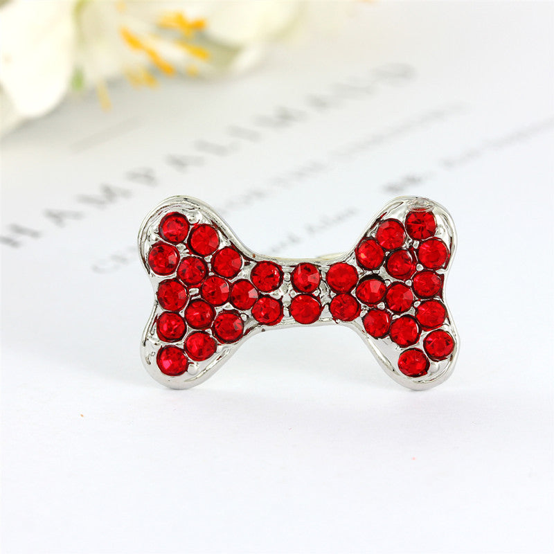 Versatile Rhinestone Dog Bone Hair Clip - Colorful Hair Accessory for Pets & Hair Styling