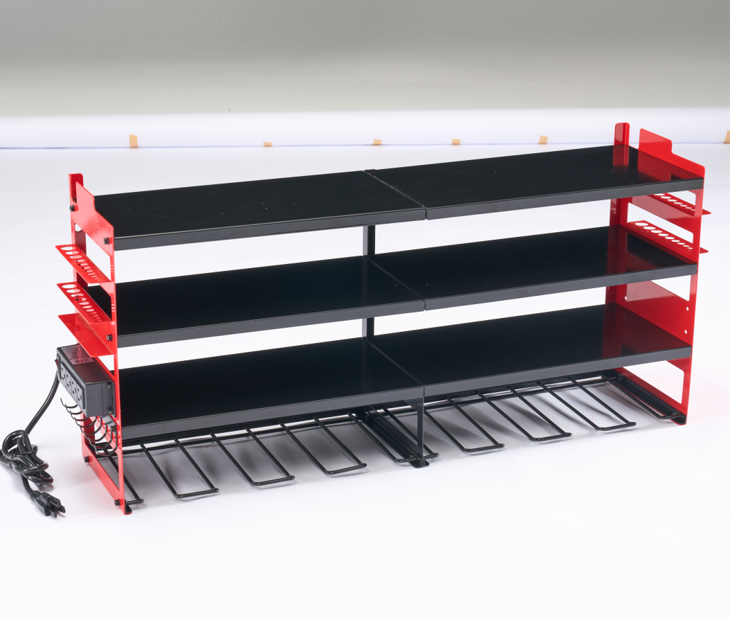 Wall-Mounted Electric Tool Storage Rack with Charging Station