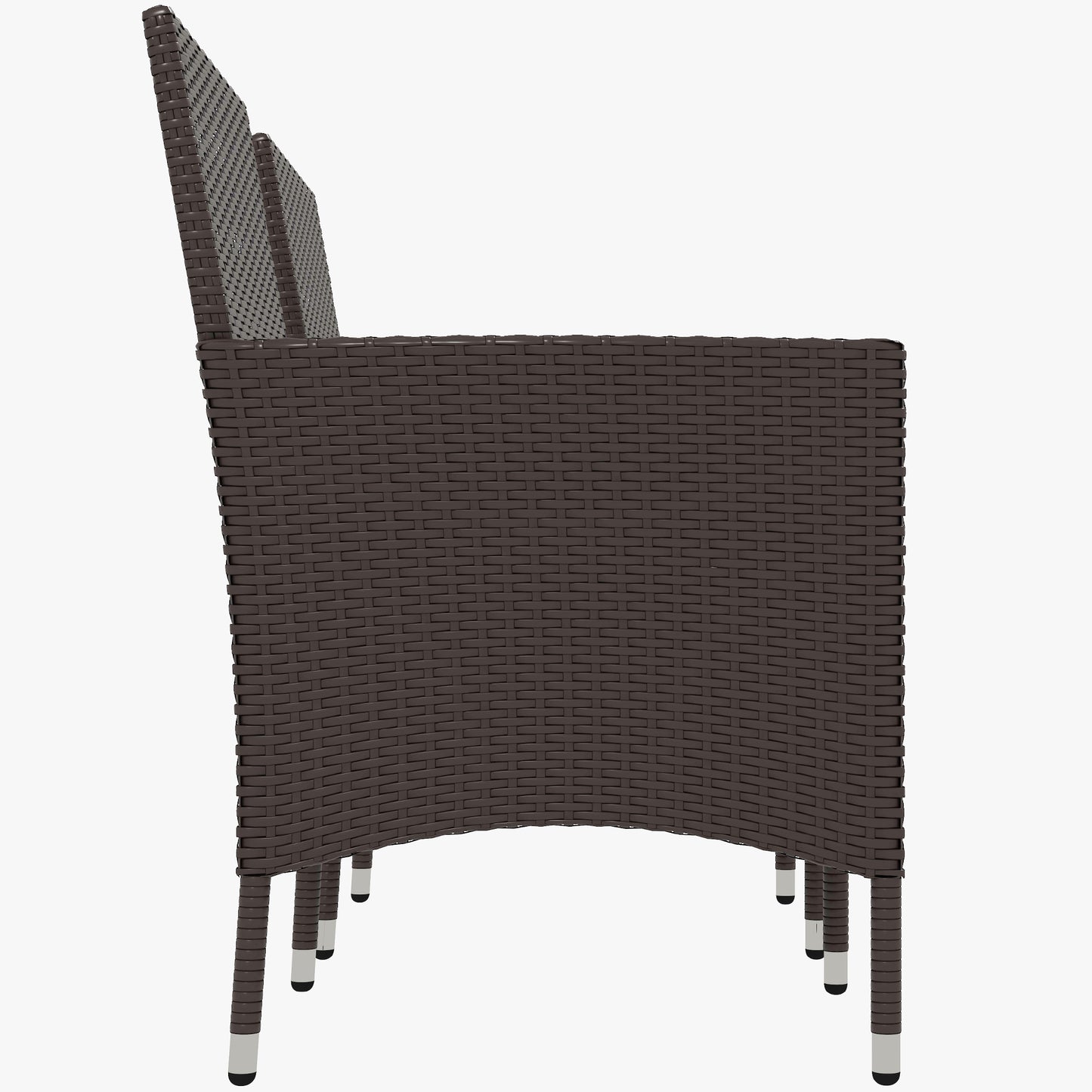 Stackable Rattan Dining Chairs Set with Cushions - Dark Coffee