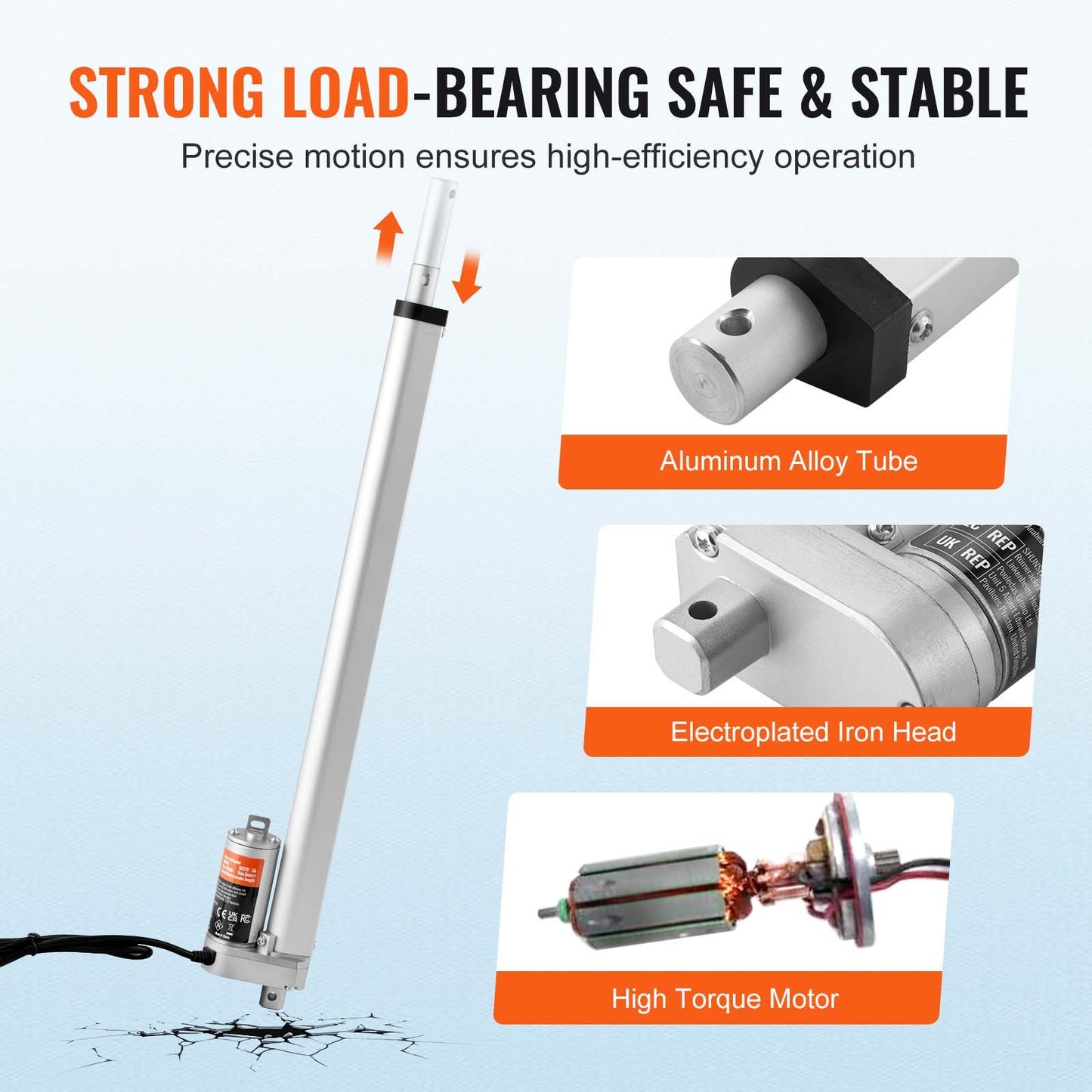 12V Linear Actuator 18 Inch Heavy Load 330lbs High Torque with Mounting Bracket