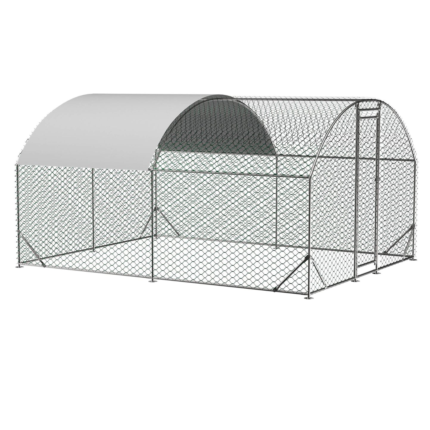 Large Metal Chicken Coop with Waterproof UV Cover, Walk-In Yard Run 9.84x13.12 Ft
