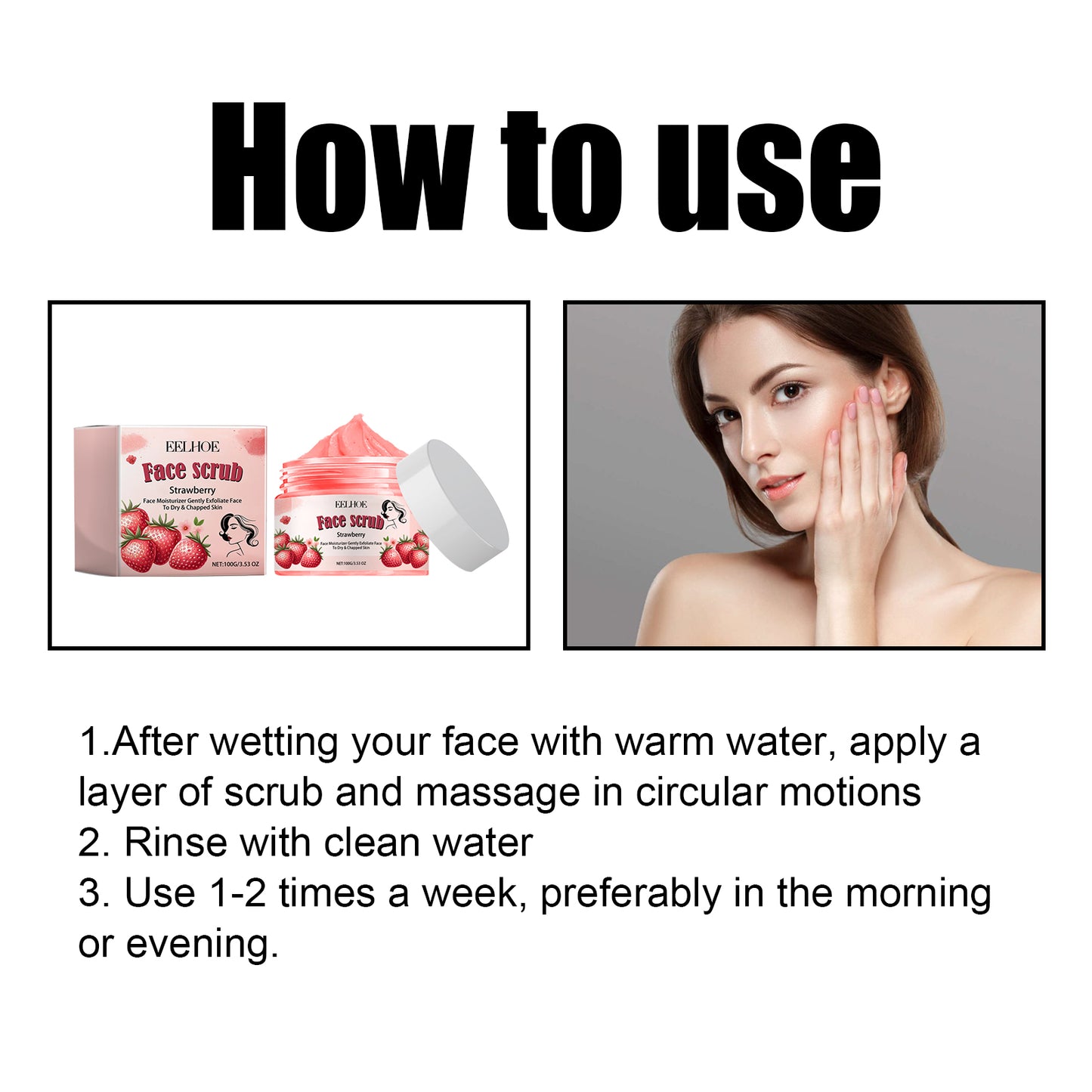 Strawberry Exfoliating Face Scrub - Smoothing & Hydrating Facial Care