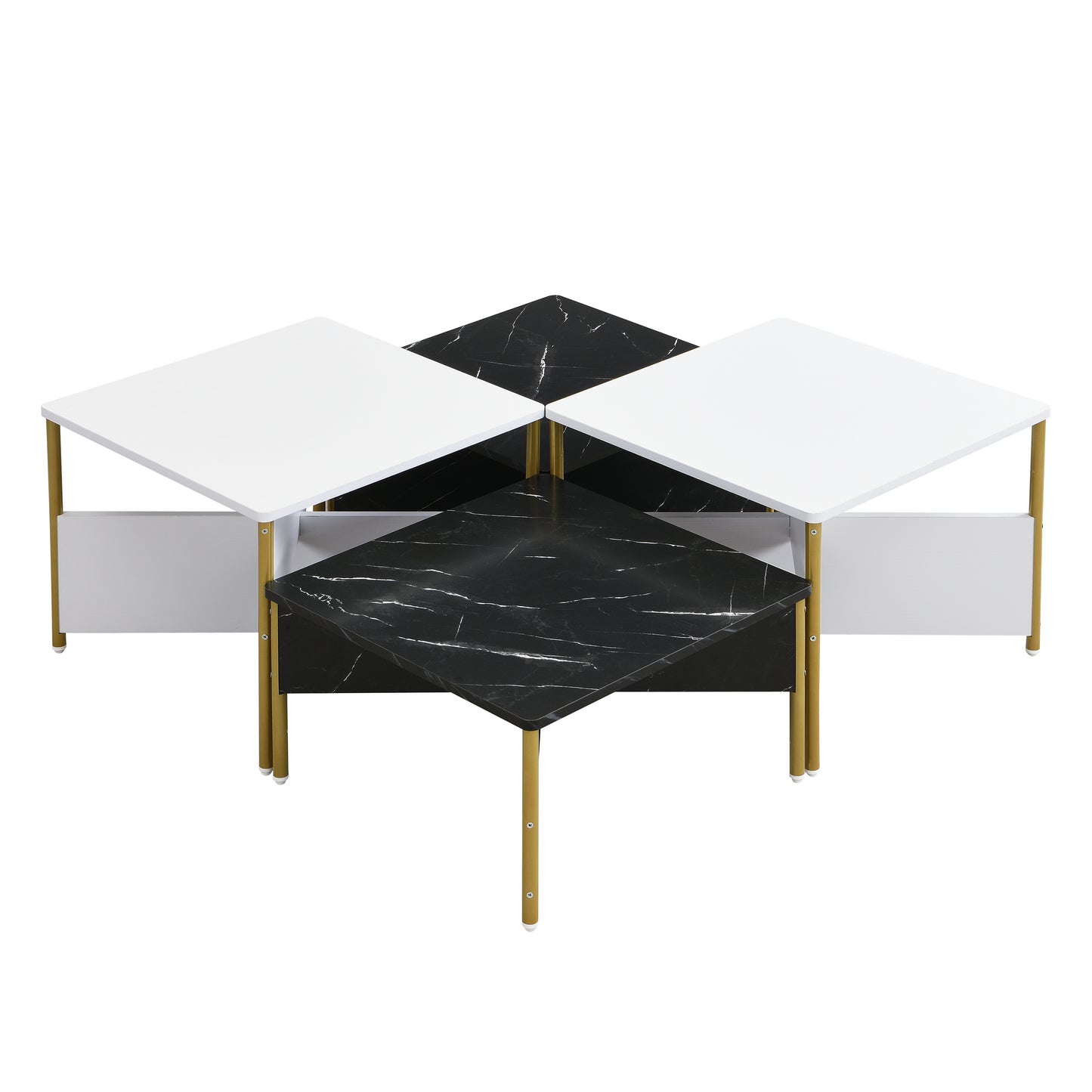 Modern Nesting Coffee Tables Set Of 4 -Mid Century Square Living Room
