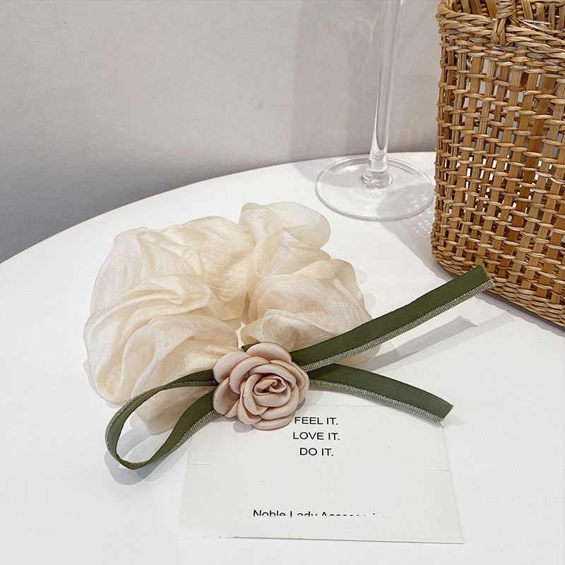 Ribbon Hair Tie - Camellia Design