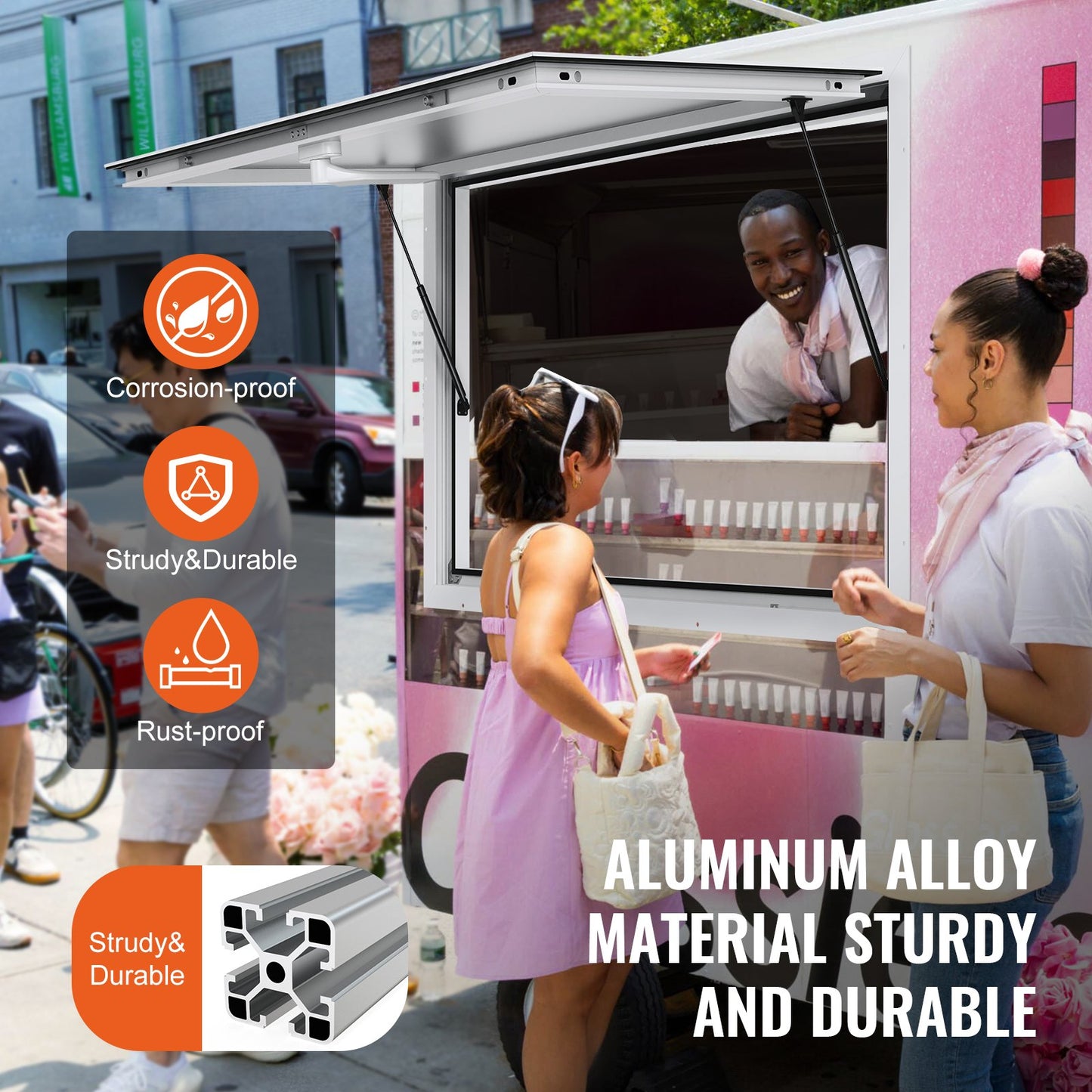 36" x 24" Concession Stand Serving Window with Awning