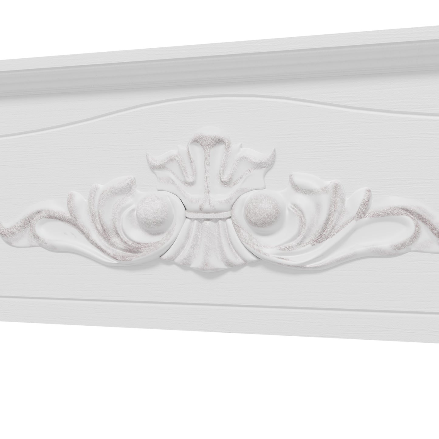 Freestanding Fireplace Surround with Leg - Modern White Mantel for Electric Fireplaces, 44.7" W x 40" H