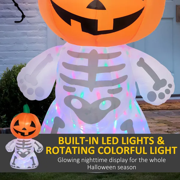 Inflatable Halloween Skeleton Ghost Decoration - Orange
