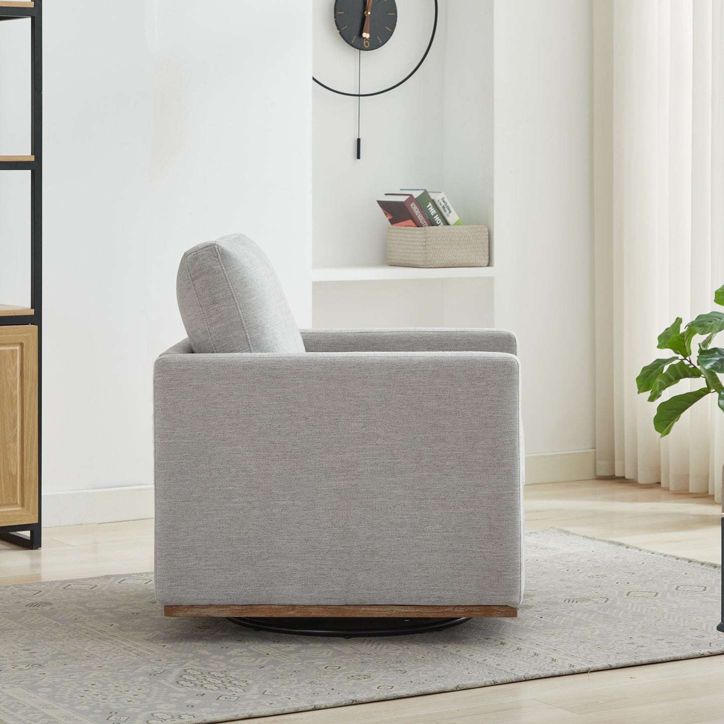 360° Swivel Accent Chair - Upholstered Light Gray Sofa Chair