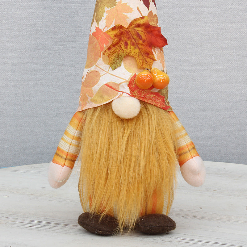 Harvest Festival Long Hat Faceless Doll Ornament for Home & Holiday Decor