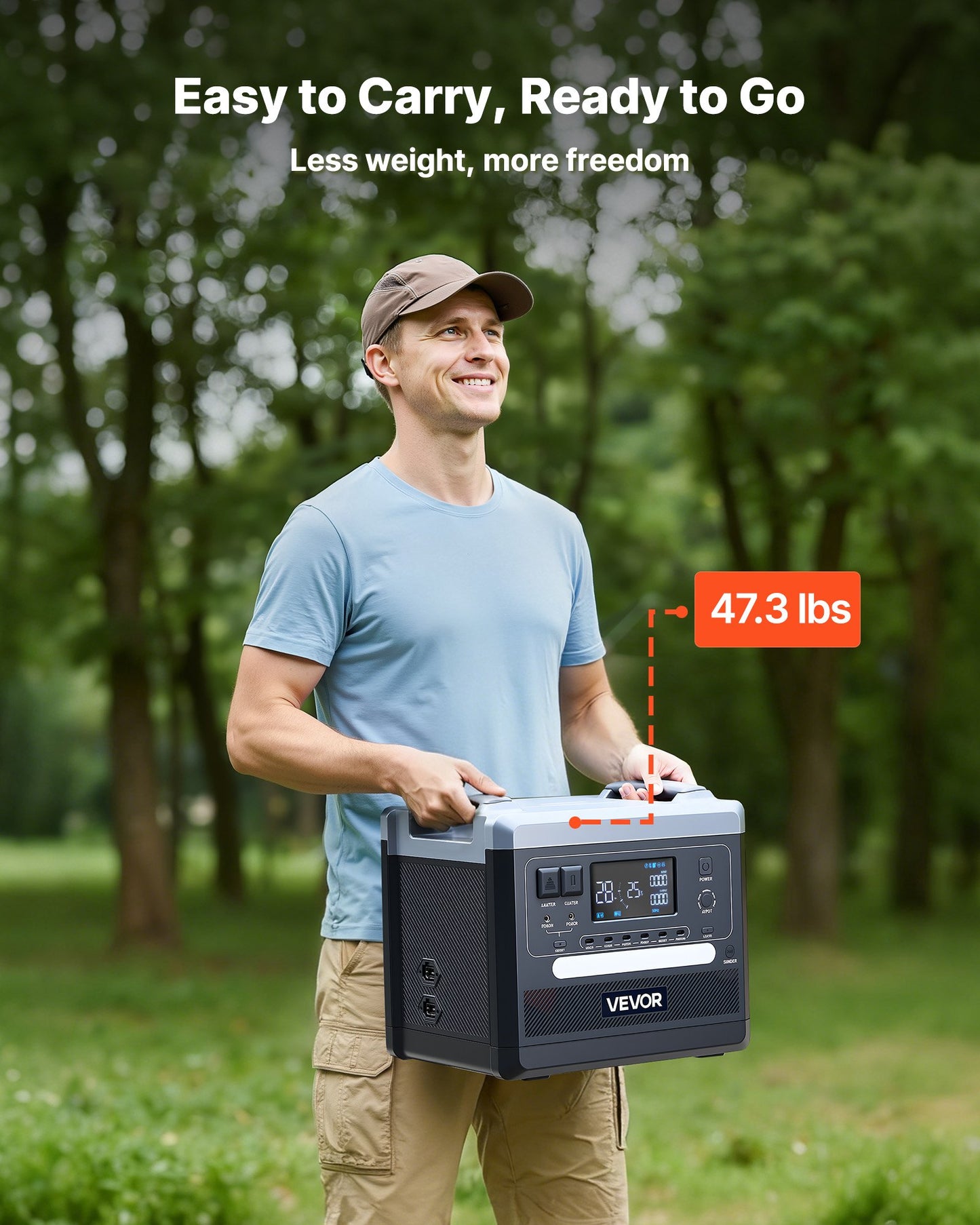 Portable Power Station 2400W 2160Wh Solar Generator with 10 Output Ports - Black