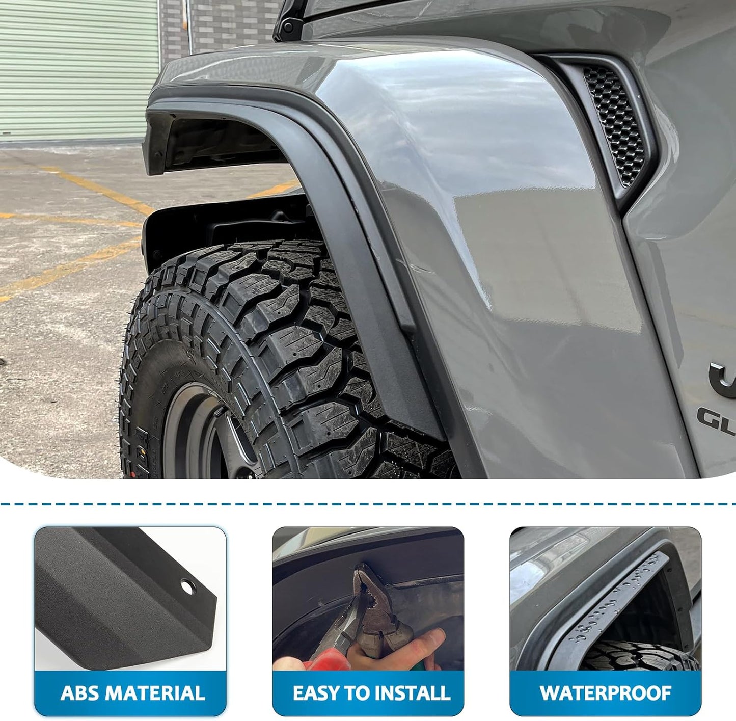 Front & Rear Fenders Compatible With 2020-2026 Wrangler Gladiator JT