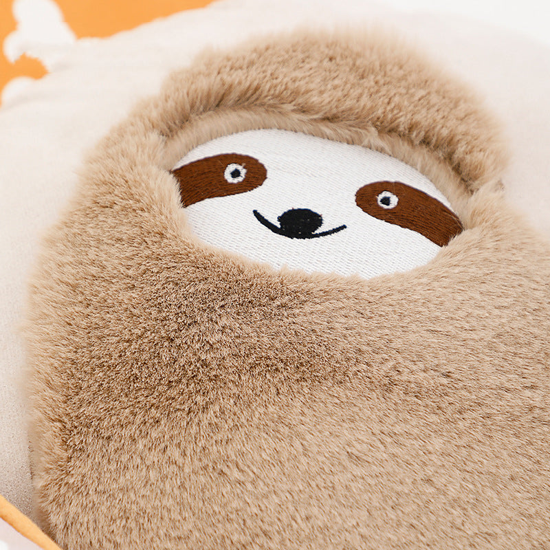 Children's Plush Sloth Sheep Pillowcase - Cartoon Kids Cushion Cover