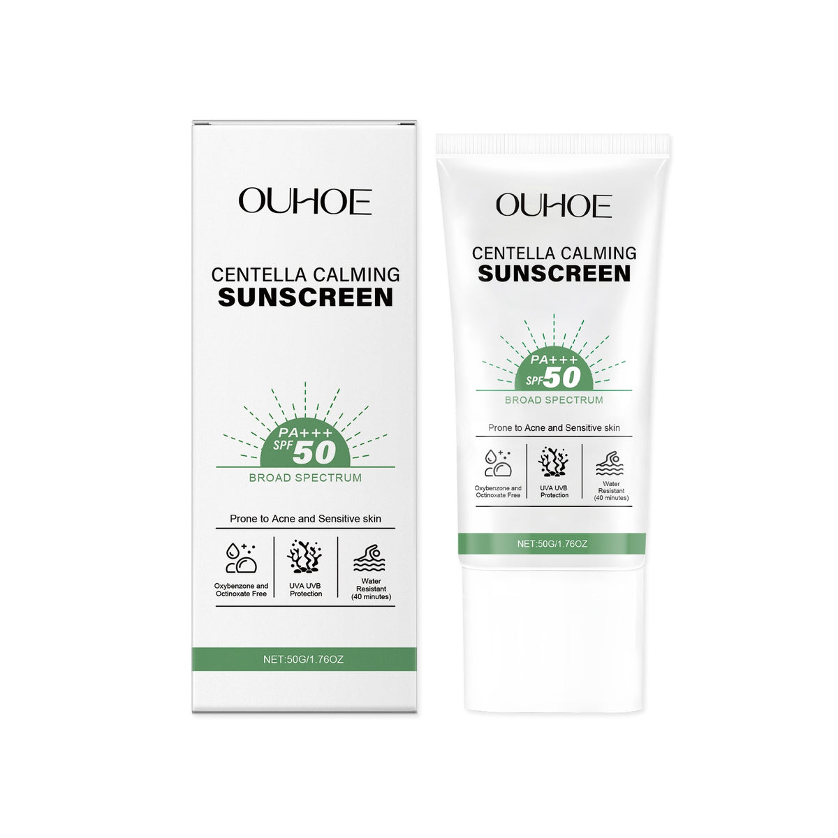 Snow Grass Facial Sunscreen 50g - Waterproof UV Protection for Face