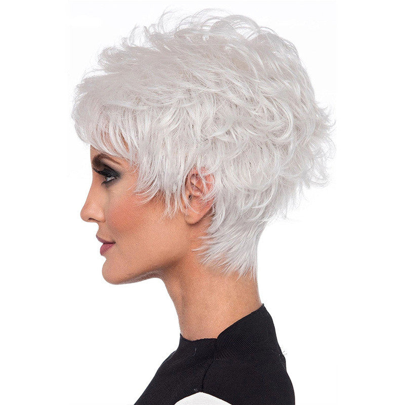 White Synthetic Cosplay Wig - 6inch Short Length