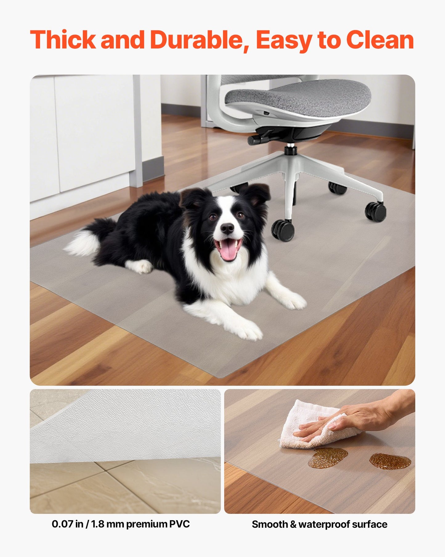 Transparent Chair Mat 36x48 for Hard Floors - Vevor