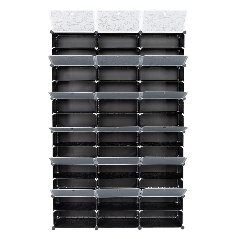 12 Layer Portable 72 Pairs Shoe Rack Storage 36 Grid Tower Cabinet