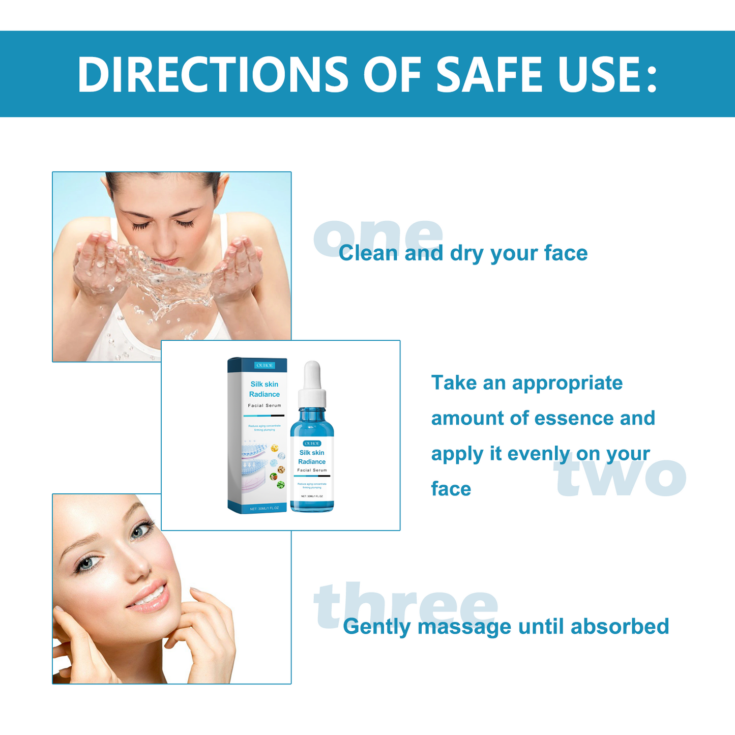 Silk Skin Radiance Facial Serum - Firming & Brightening Anti-Aging Essence