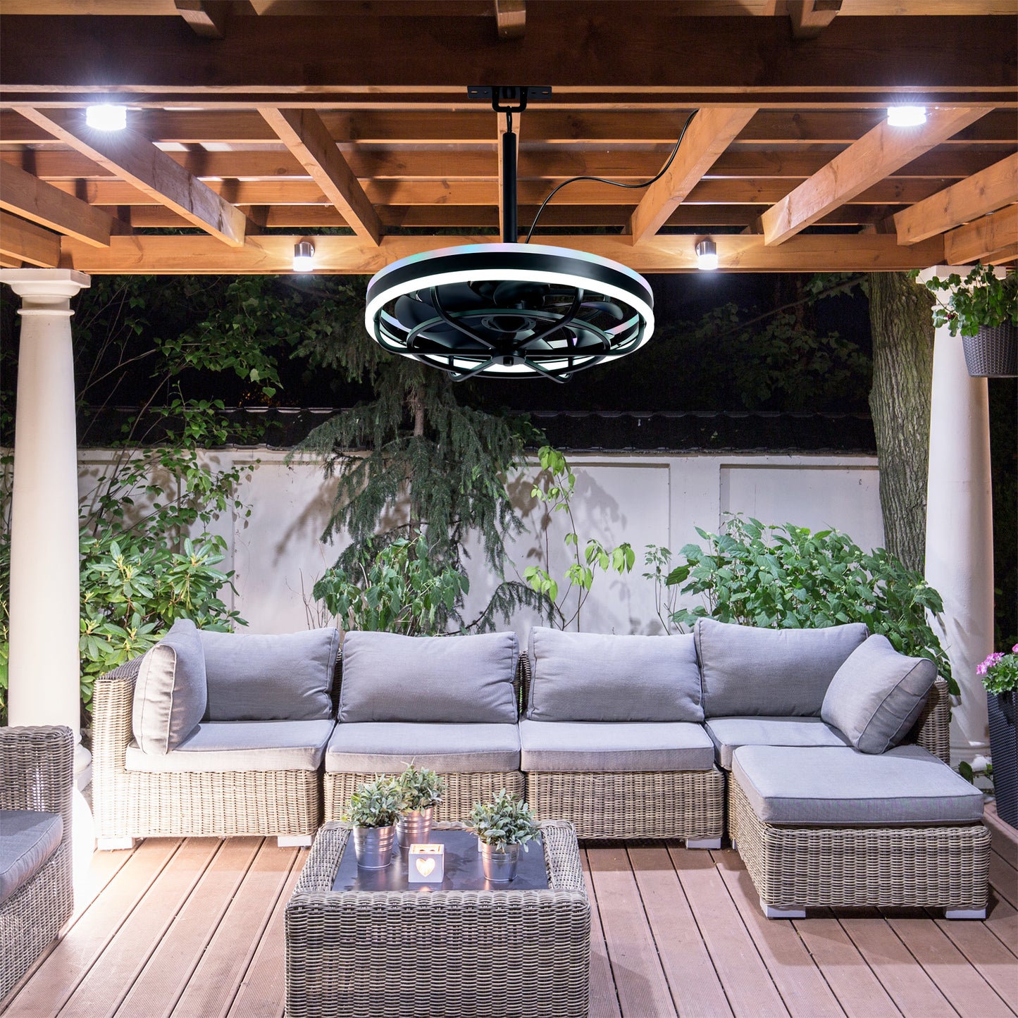 Dimmable Ceiling Fan Light with Remote Control - Matte Black