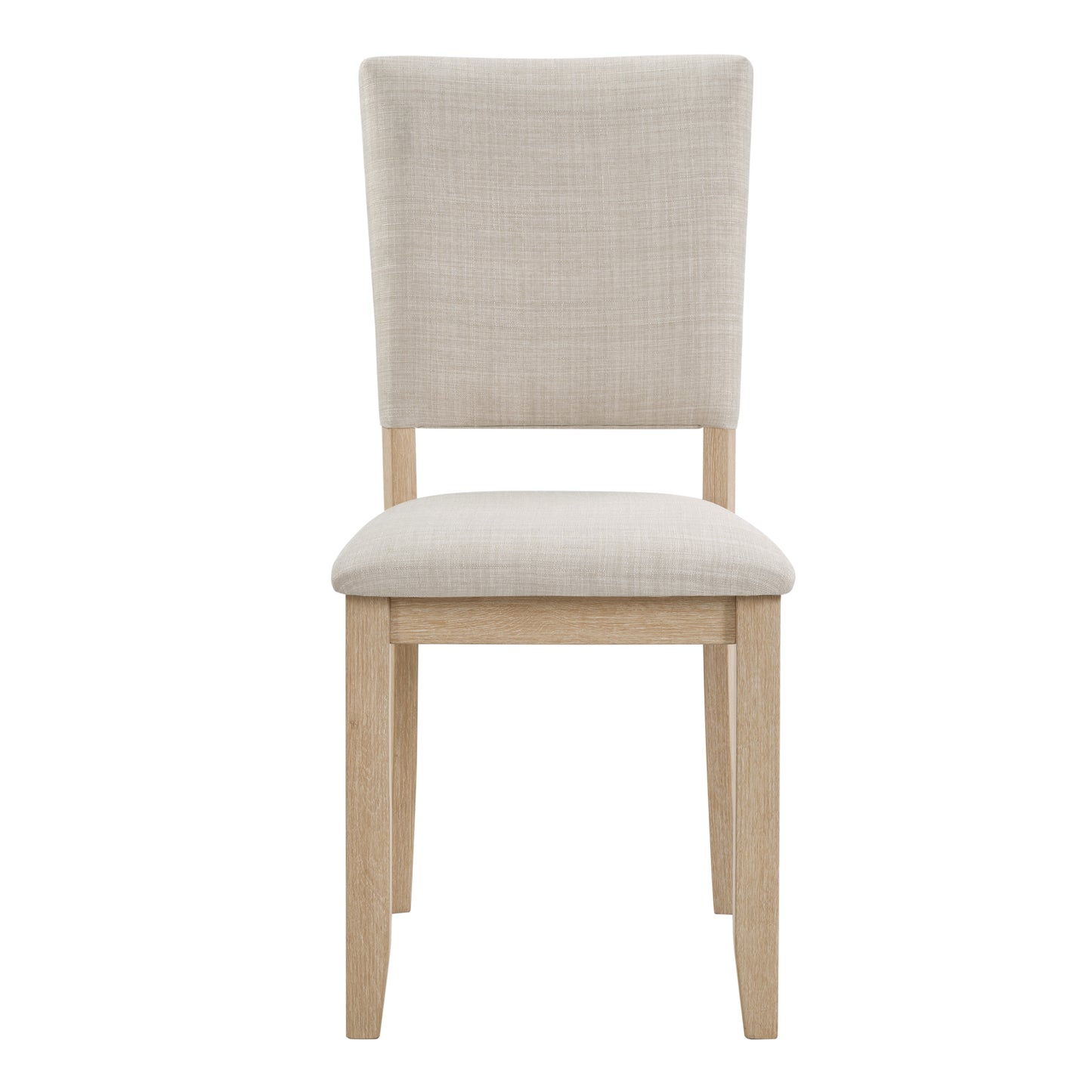 Modern Minimalist Dining Chairs Set of 4 with Padded Seat - Light Oak & Beige