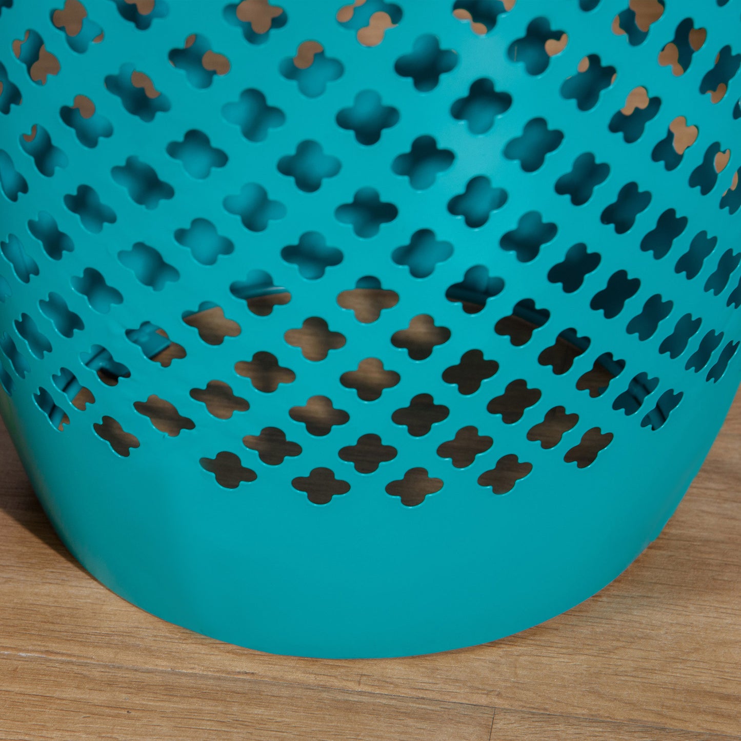 12" Steel Round Outdoor Accent Table - Blue