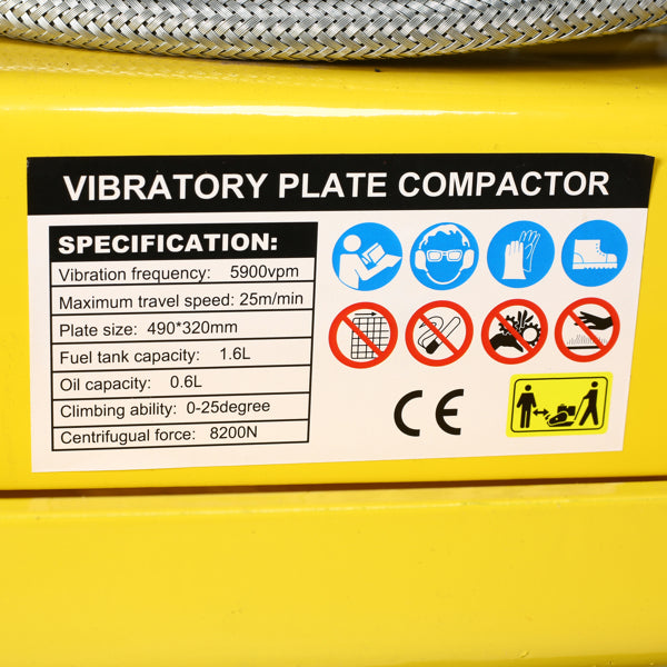 2.5HP Flatbed Concrete Compactor 79.7cc Gas Power Paver for Construction