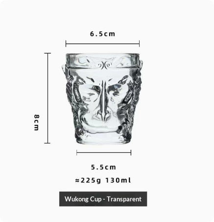 Large Capacity Crystal Glass Tea Cup - 110ml with Gold Hoop & Sun Dasheng Design