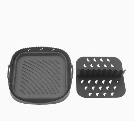Foldable Air Fryer Baking Tray with Separation Pad - Multi-Size Silicone