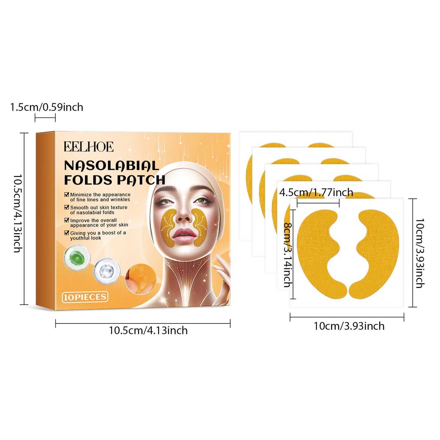 Facial Tightening Patches 10pcs - Moisturizing Skin Lift & Firming Mask