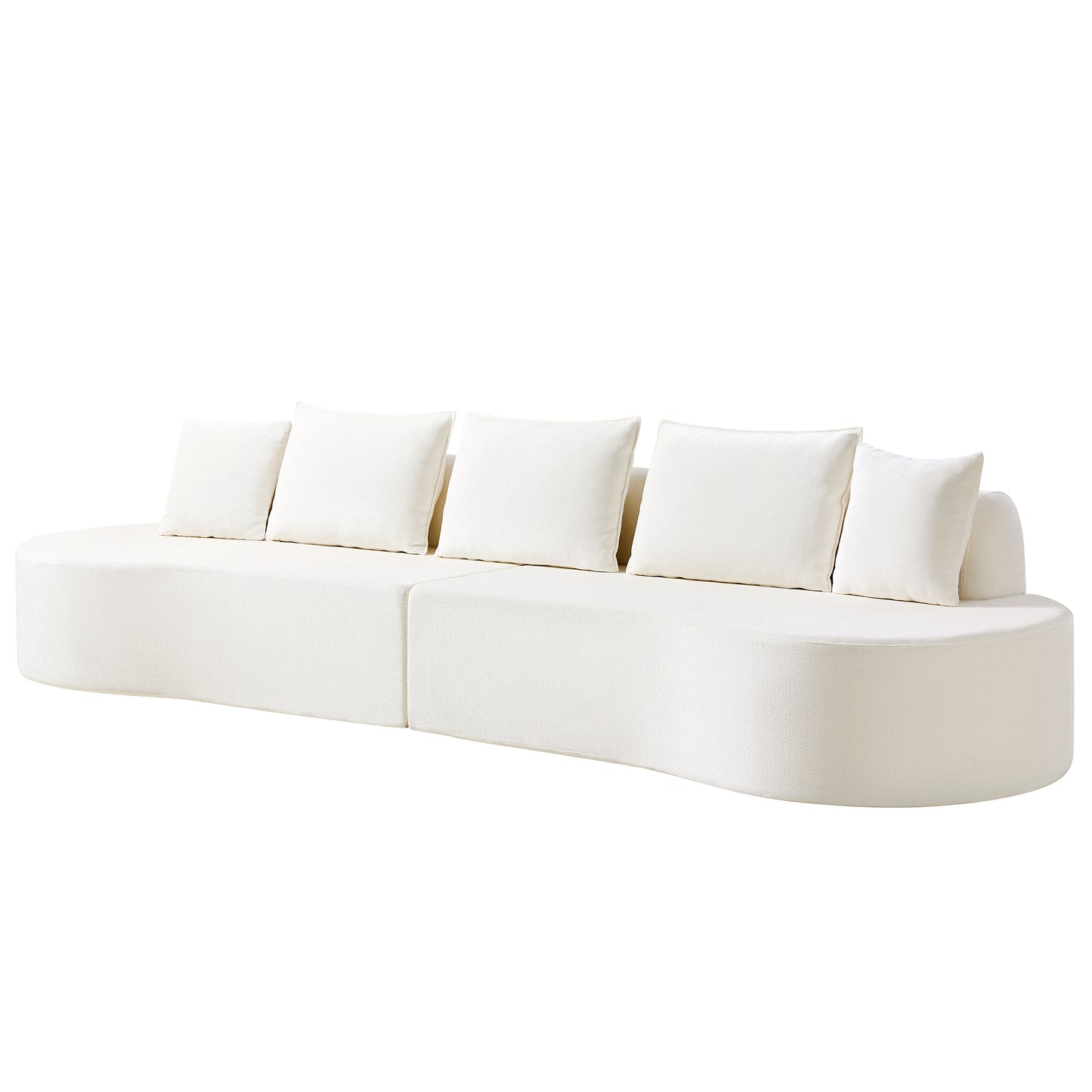 138.6 Modern Curved Modular Sectional Sofa With High-Density Fully