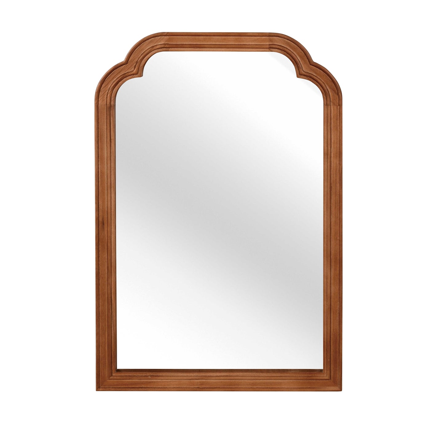 20" x 30" Yellow Brown Solid Wood Frame Decorative Mirror