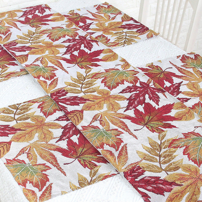 Home Decor Table Runner and Placemat Set Maple Leaf Pattern - Multiple Sizes