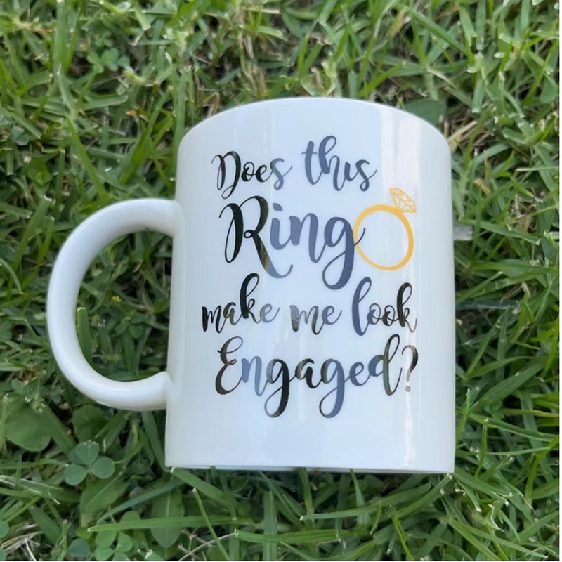 Engaged Ceramic Coffee Mug - 325ml Gift for Women
