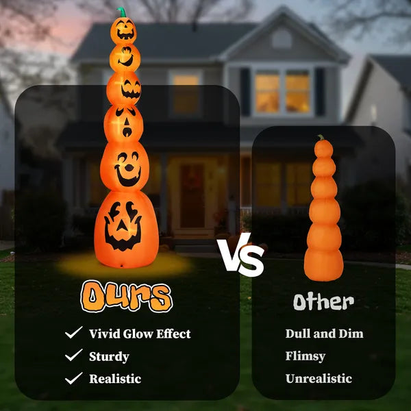 9FT Inflatable Stacked Pumpkin Decoration with LED Lights
