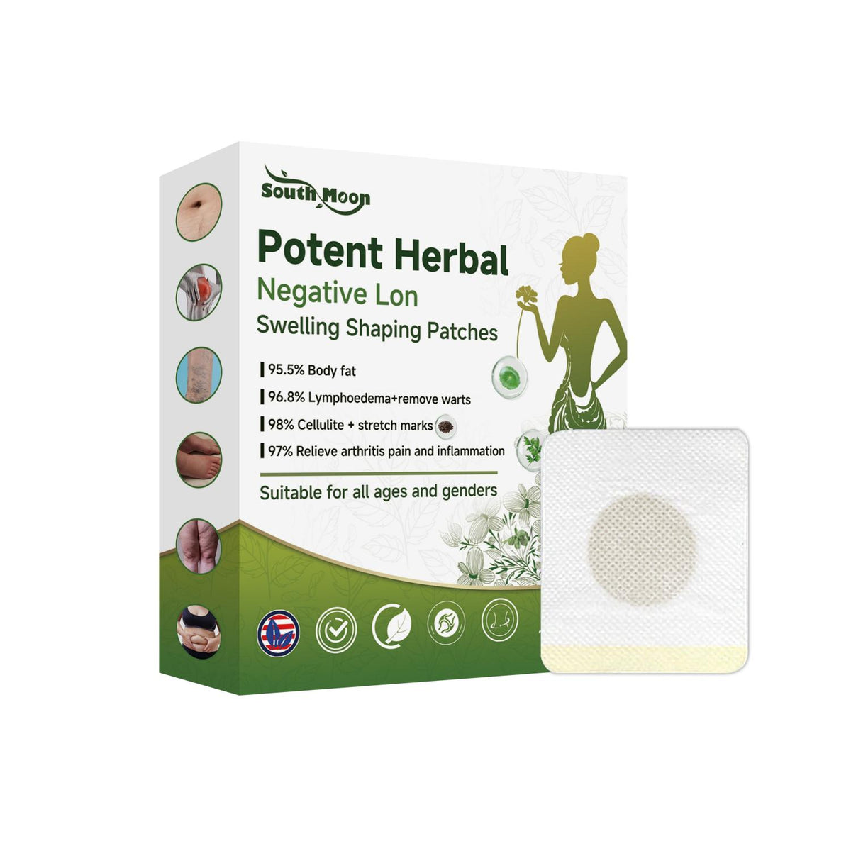 Herbal Detox Patches for Swelling & Body Shaping - 10 Pieces