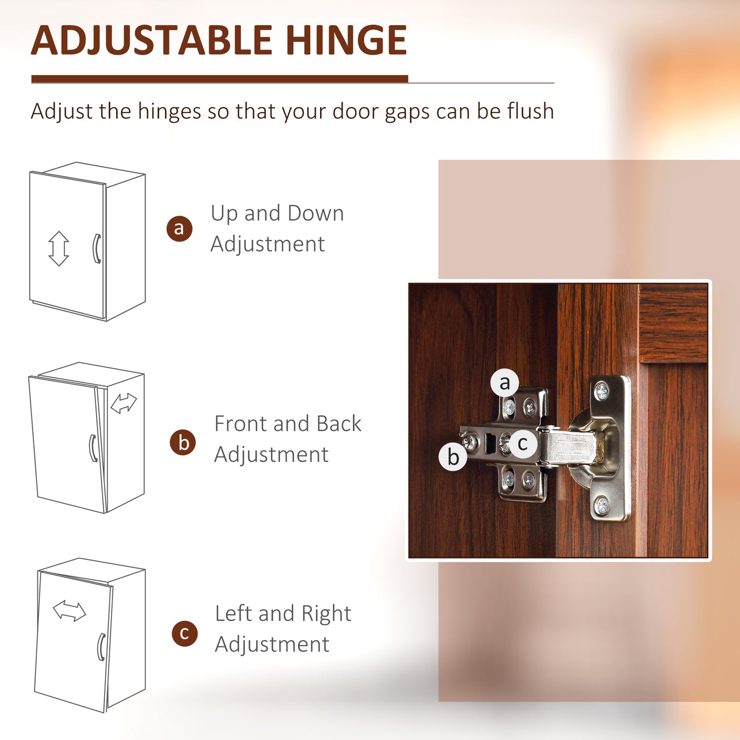 Freestanding 63" Kitchen Pantry Storage Cabinet with Adjustable Shelves - Brown