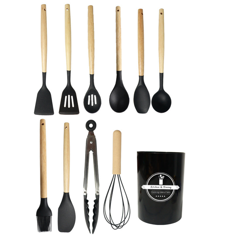 Silicone Soup Spoon & Pan Spatula Set Non-Stick High Temp Kitchen Utensils
