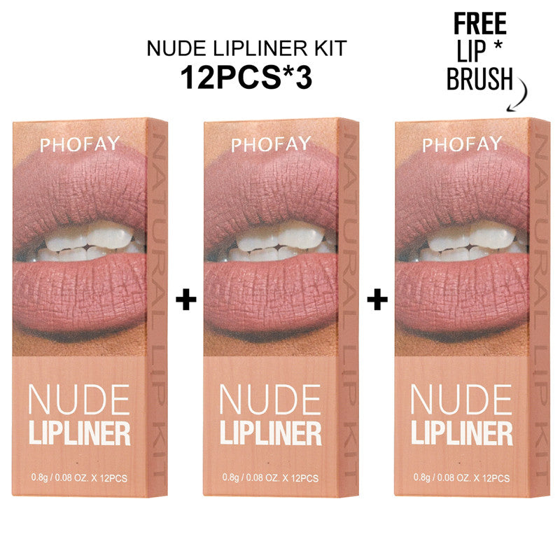Long-Lasting Matte Lip Liner Pencil Set - Define and Shape Your Lips