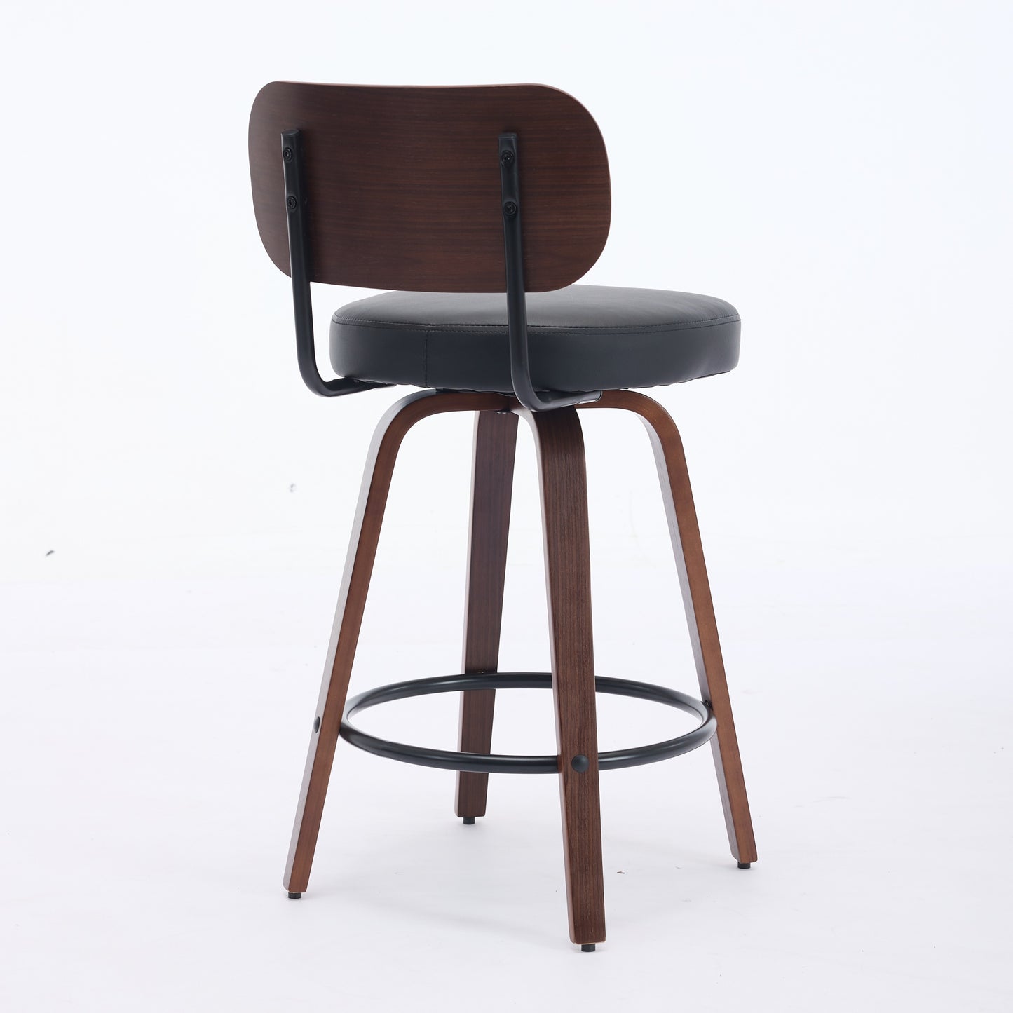 Swivel Bar Stools Set Of 2, 26 Upholstered Faux Leather Counter