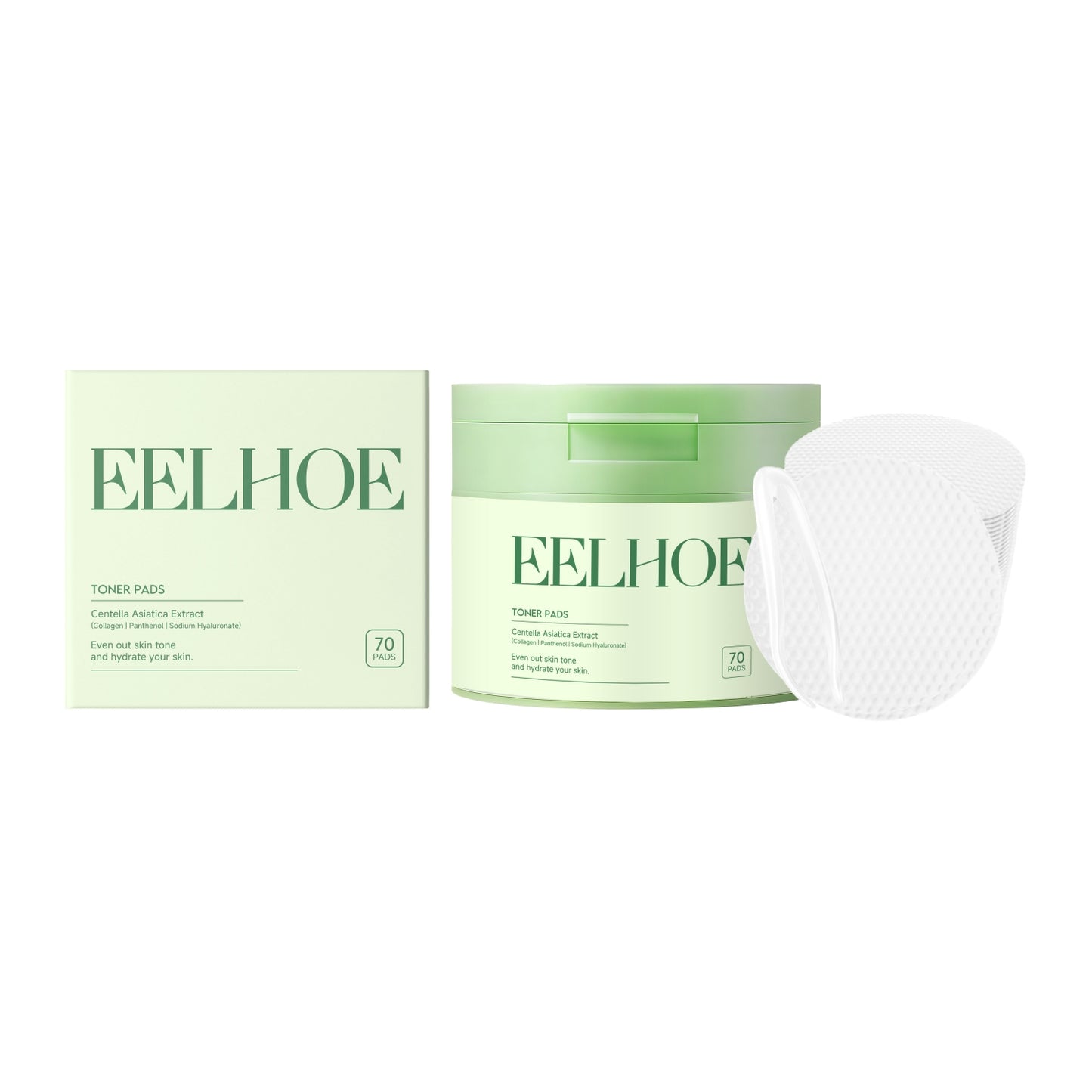 Moisturizing Toner Pads for Face Skin Care - Hydrating Cotton Pads with Centella & Collagen